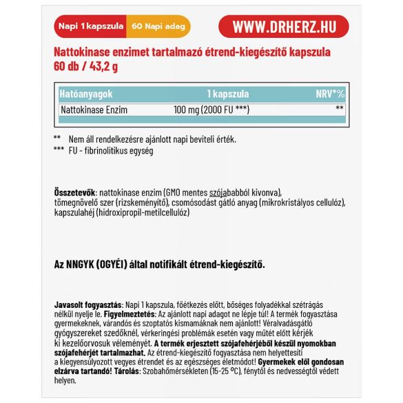 Dr. Herz Nattokinase Enzim 100mg 60 db