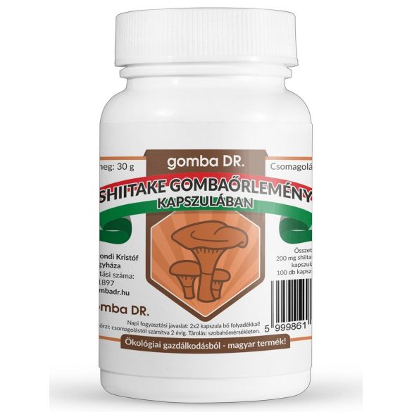 gomba DR. "Bio Shiitake Gomba őrlemény" kapszulában - 100 db 