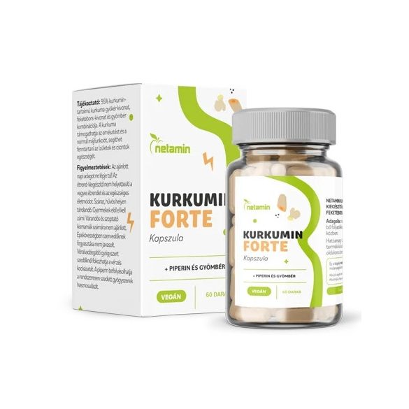 Netamin "Kurkumin FORTE kapszula piperinnel és gyömbérrel" - 60 db