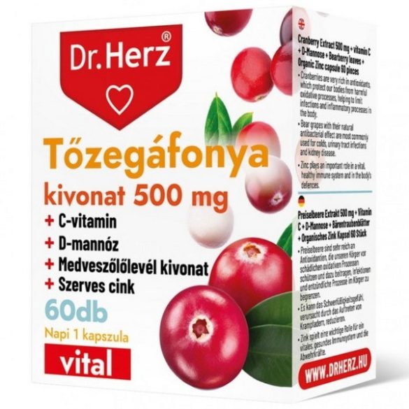 Dr. Herz "Tőzegáfonya kivonat" 500 mg kapszula - 60 db 