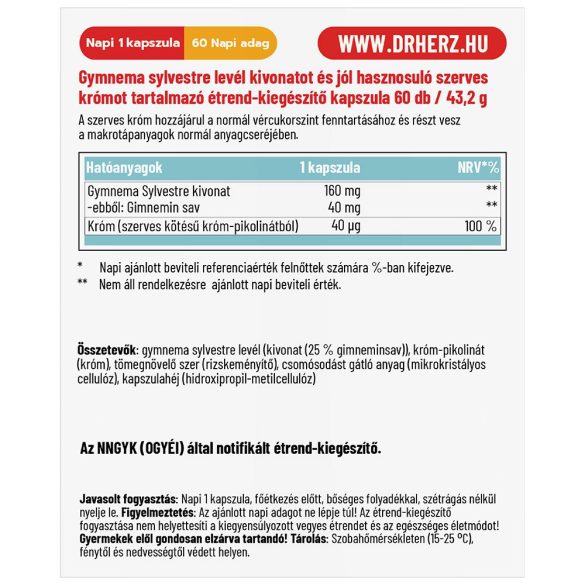 DR. Herz Gymnema Sylvestre 160mg kapszula 60 db