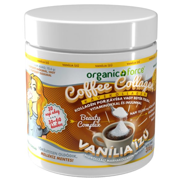 Organic Force Coffee Collagen - kávékollagén vanília ízű 318 g