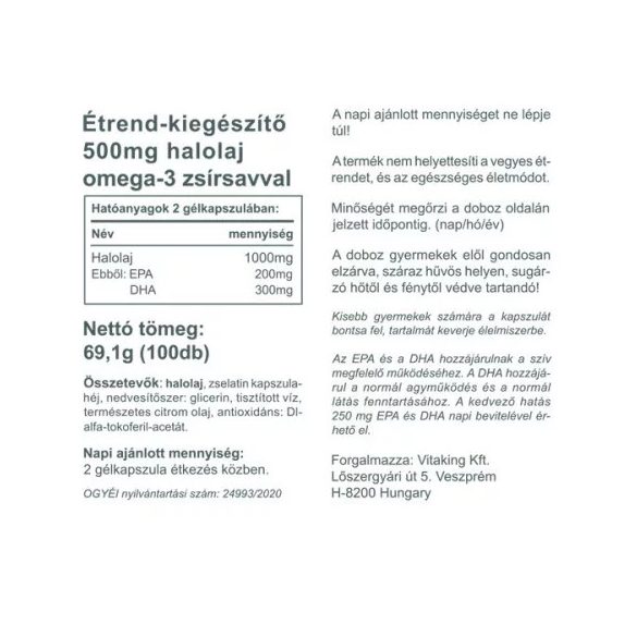 Vitaking Omega-3 Kids lágyzselatin kapszula 100 db
