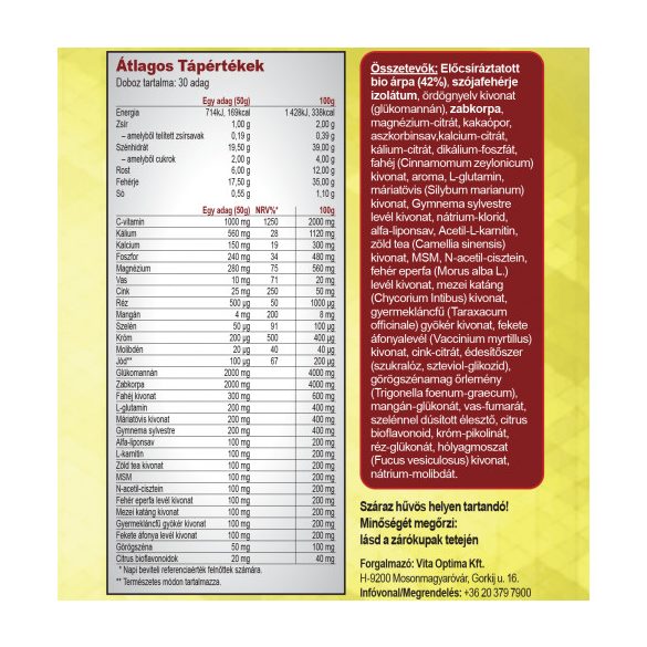 Dr. Turi "DIABELL+ Formula" 1.500g italpor cukorbetegeknek