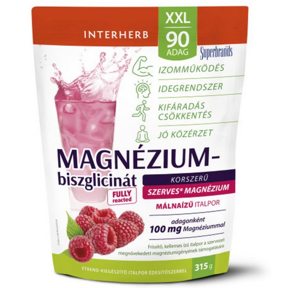 Interherb XXL Magnézium-biszglicinát málnaízű italpor 315 g
