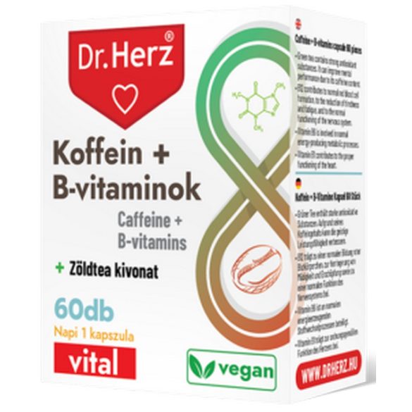 Dr. Herz "Koffein + B-vitaminok + Zöldtea kivonat" kapszula 60 db