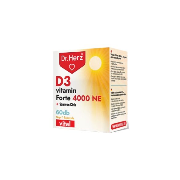 Dr. Herz "D3 vitamin Forte 4.000 NE + Szerves cink" kapszula 60 db