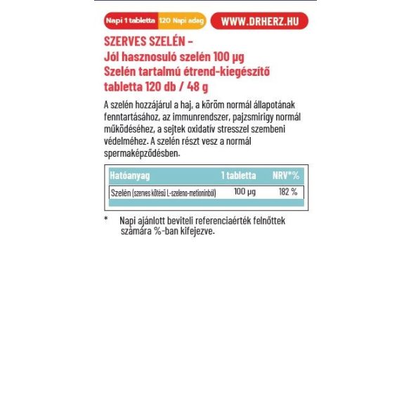 Dr. Herz Szerves Szelén tabletta 120 db