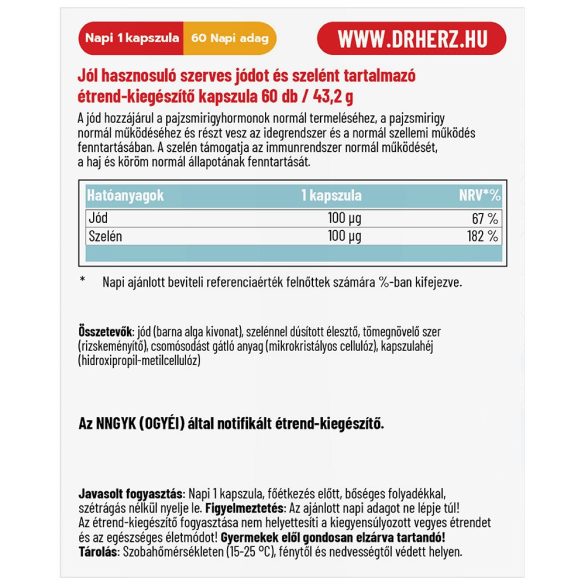 Dr. Herz Pajzsmirigy Komplex kapszula 60 db